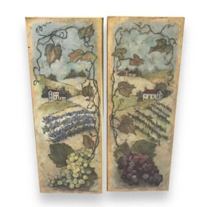 C. Winterle Olson Art Grape Vine Tuscan Village Winery Cottage  8" x 20" Set
